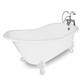 Wintess White Clawfoot Cast Iron Bathtub Package