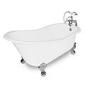 Wintess Chrome Clawfoot Cast Iron Bathtub Package
