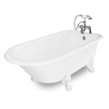 Windsor White Clawfoot Cast Iron Bathtub Package