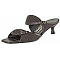 Ferragamo Black Fabric Jacquard Mules