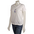 Me Time Shopping White V-neck Tee Shirt