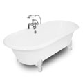 Winston White Clawfoot Cast Iron Bathtub Package