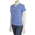 Me Time Flo Blue Running V-neck Tee Shirt
