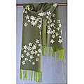 Cotton Summer Frangipani Shawl (Thailand)