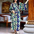 Women's Jungle Waves Batik Robe (Indonesia)