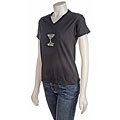 Me Time Martini Black V-neck Tee Shirt