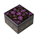 Handmade Black Lacquer Etched Jewelry Box