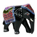 Handmade Etched Elephant Lacquer Figurine