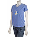Me Time Beach Day Flo Blue V-neck Tee Shirt