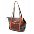 Leather Basket Weave Medium Pet Carrier