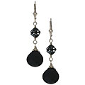 Black Crystal Accented Onyx Briolette Earring
