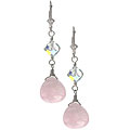 Rose Quartz and Crystal Drop Earrings