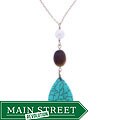 Charming Life Turquoise, Tiger Eye and Pearl Drop Pendant