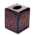 Handmade Etched Square Lacquer Tissue Box Holder