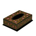 Handmade Etched Flowers Lacquer Tissue Box Holder