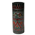 Handmade Cylindrical Etched Lacquer Vase