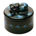 Handmade Decorative Etched Treasure Box With Cat