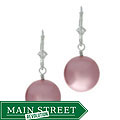 Pink Jumbo Faux Pearl Drop Earrings