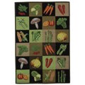 Hand-hooked Vintage Vegetable Collage Rug (3'9 x 5'9)