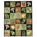 Hand-hooked Vintage Vegetable Collage Rug (7'9 x 9'9)
