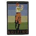 Hand-hooked Vintage Poster Golf Wool Rug (2' x 3')