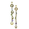 Multi Semi Precious Stones & Circles Drop Earrings