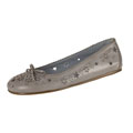 Prada Grey Leather Star Cut-out Ballerina Flats