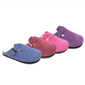 BearPaw Colored Suede and Shearling Clogs