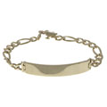 14k Gold 8-inch Figaro Chain ID Bracelet