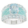 Mosaic Blue Topaz Sterling Silver Ring