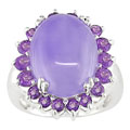 Lavender Jade and Amethyst Sterling Silver Ring