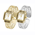 Geneva Women's Platinum Bangle Square Face Watch