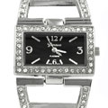 Geneva Platinum Rhinestone Rimmed Women's Watch
