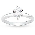 18k White Gold 1ct TDW GIA Certified Diamond Engagement Ring