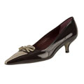 Prada Dark Brown and Cream Leather Pumps
