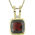 14k Yellow Gold Garnet Diamond Necklace