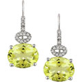 14k White Gold Lemon Quartz Hook Earrings