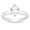 18k White Gold 1-1/5ct TDW GIA Certified Oval Diamond Ring (J, VS1)