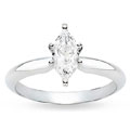 18k White Gold 1ct TDW GIA Certified Marquise Cut Diamond Ring (D, SI1)