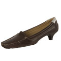 Prada Sport Brown Leather Kitten Heel Loafers