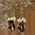 Smoky Quartz and Pearl Cluster Earrings (USA)