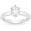 18k White Gold 7/8ct TDW GIA Certified Oval Diamond Ring (D, SI2)