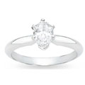 18k White Gold 7/8ct TDW GIA Certified Pear Cut Diamond Ring (I, VS1)