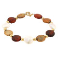 Cultured Multicolor Freshwater Flat Pearl Bracelet