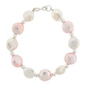 White & Pink Cultured Freshwater Pearl Bracelet