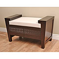 Hand-carved Bench with Cushion and Drawers (Peru)
