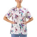 Women's Keyhole Neckline 2-pocket Scrub Top