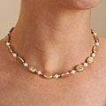 14k Gold and Coin Pearl Necklace