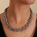 Silver Cultured Freshwater Grey Pearl Necklace