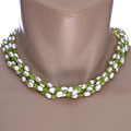 Freshwater Pearls with Peridot Gemstone Necklace
